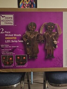 2-Piece Wicked Woods Animated LED Burlap Twins